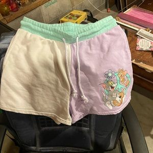 Looney Tunes Tom and Jerry purple and white sleepwear shorts